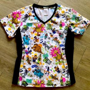 Sesame Street scrub top